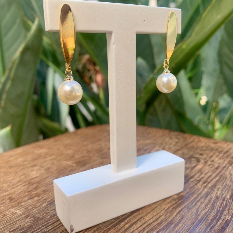 BRINCO HASTE COM PÉROLA 10MM // QTDE PCT: 3 PAR // VAL UNIT: R$ 6,69