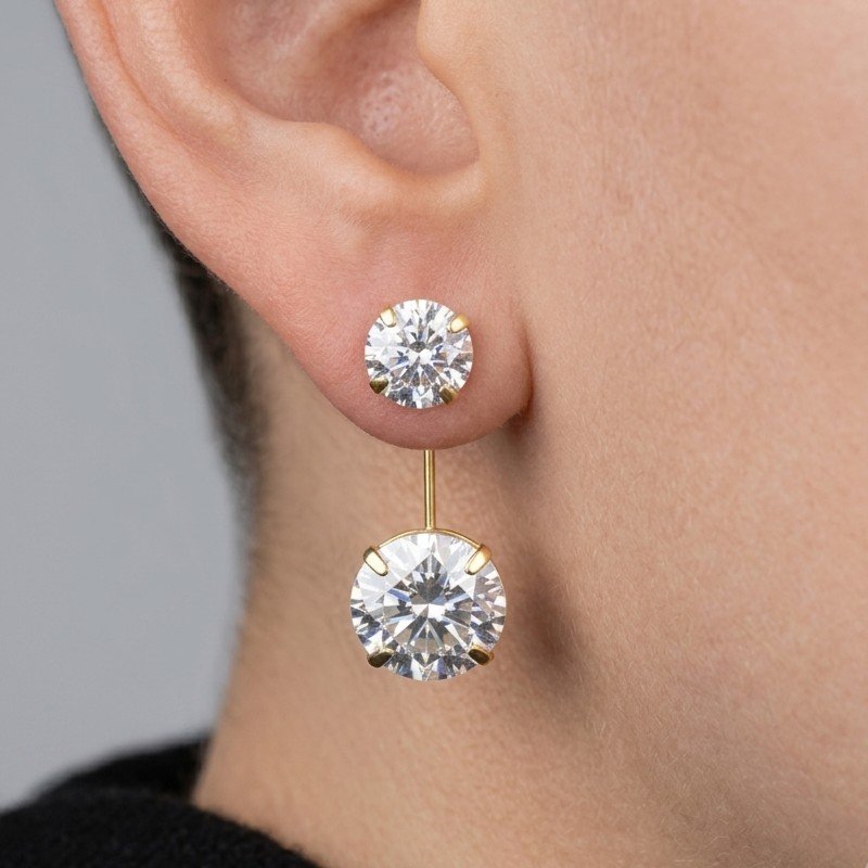 BRINCO GRACE KELLI COM ZIRCONIA 8 E 10MM // QTDE PCT: 2 PAR // VAL UNIT: R$ 11,44