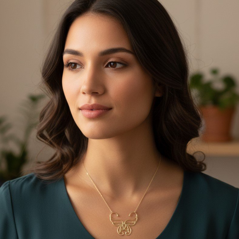 COLAR COM BORBOLETA // QTDE PCT: 2 PC // VAL UNIT: R$ 10,83