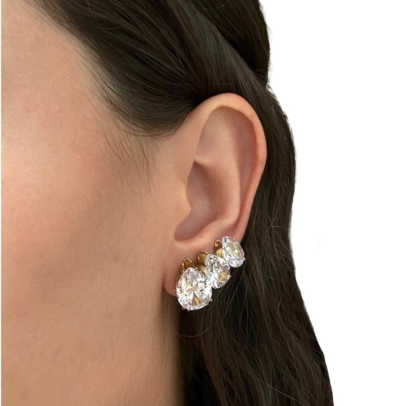 BRINCO TRIO EM LATAO COM ZIRCONIA GOTA 8/10 - 8/12- 10/14 // QTDE PCT: 5 PAR // VAL UNIT: R$ 15,50