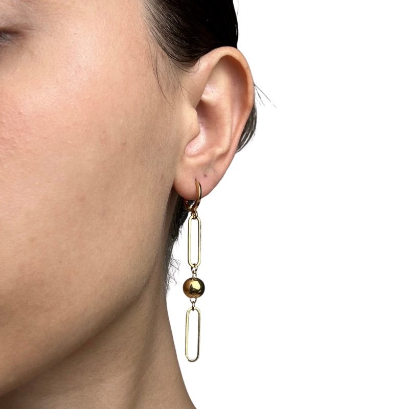 BRINCO TRANQUETA BOLA 6 ESTILO GEOMETRICO // QTDE PCT: 5 PAR // VAL UNIT: R$ 3,85