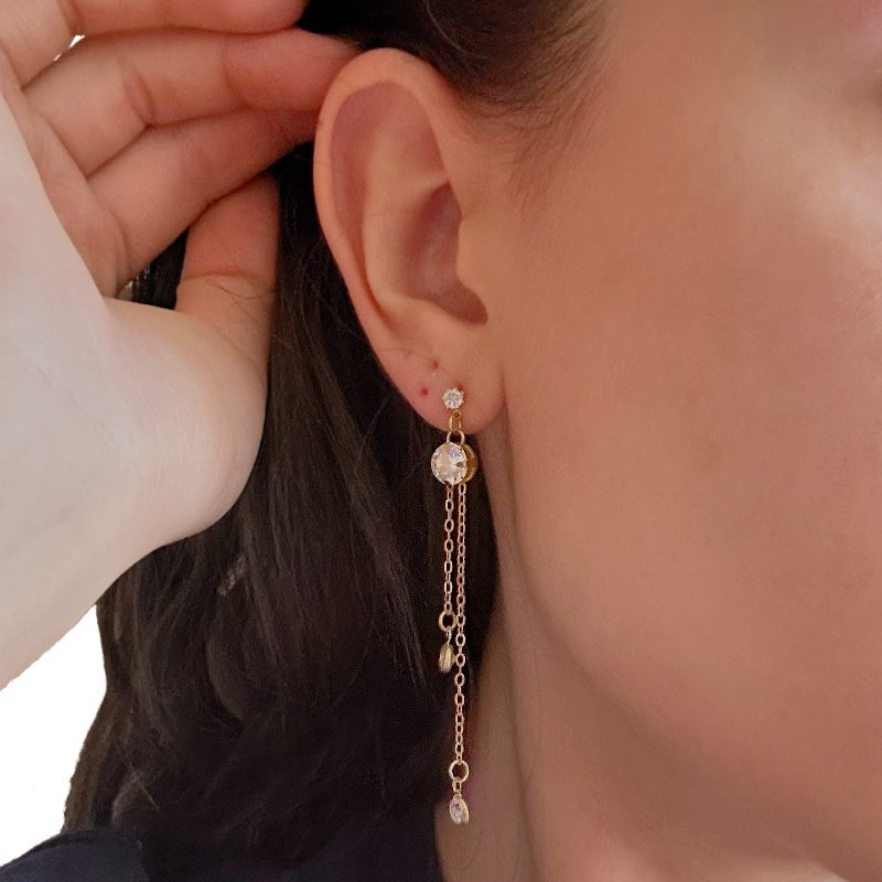 BRINCO ZIRCONIA REDONDO // QTDE PCT: 5 PAR // VAL UNIT: R$ 8,88