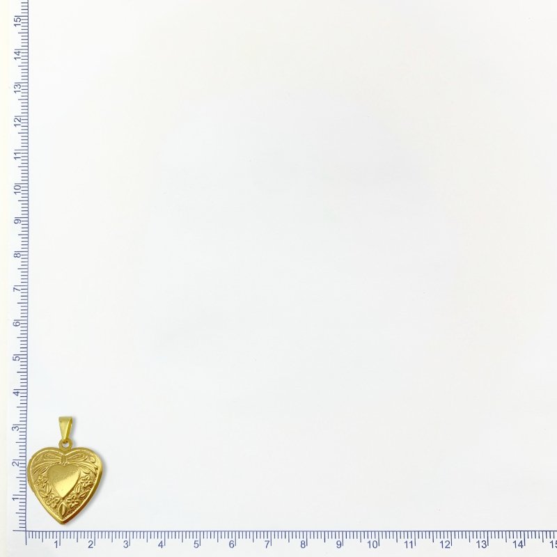 RELICARIO CORAÇÃO LAÇO FLORES // QTDE PCT: 5 PC // VAL UNIT: R$ 4,10