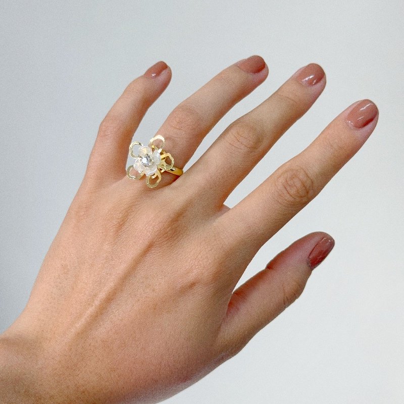 ANEL FLOR ARO AJUSTAVEL // QTDE PCT: 5 PC // VAL UNIT: R$ 4,98