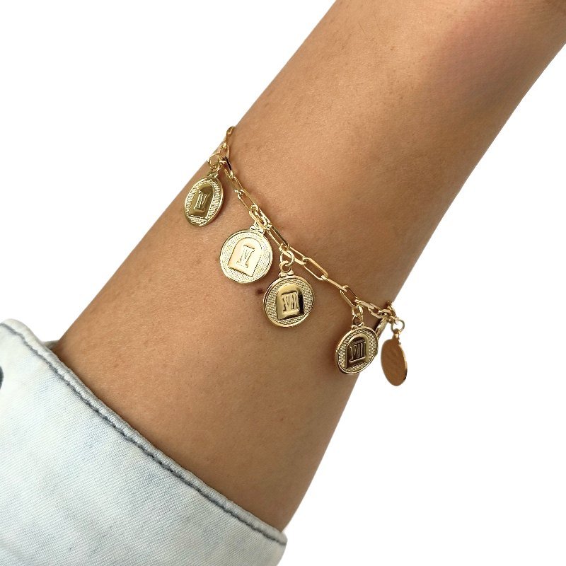 PULSEIRA DEZ MANDAMENTOS CORRENTE LAMINADA EXTENSOR 3 EXTENS // QTDE PCT: 5 PC // VAL UNIT: R$ 8,60