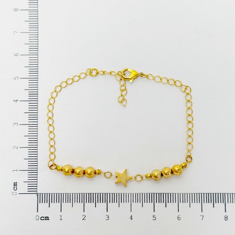 PULSEIRA BOLA METAL 5MM ESTRELA USINADA 18 CM EXTENSOR // QTDE PCT: 5 PC // VAL UNIT: R$ 4,65