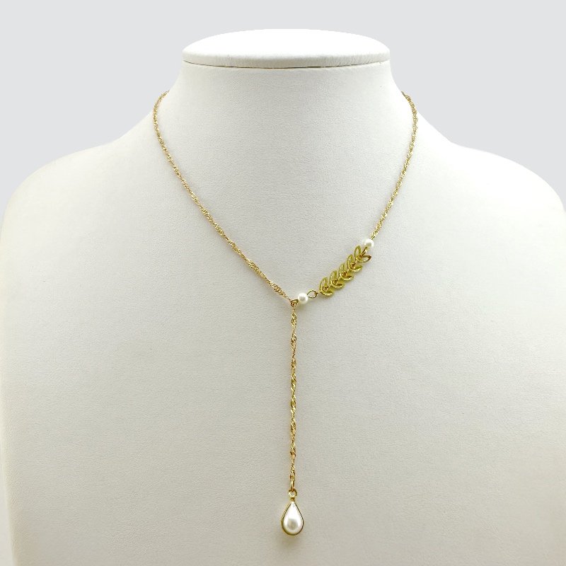 GARGANTILHA ESCAMA CORRENTE SINGAPURA GOTA PEROLA // QTDE PCT: 5 PC // VAL UNIT: R$ 4,97