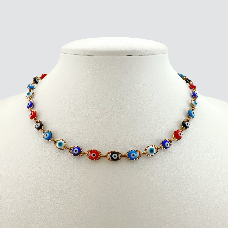 CHOKER OLHO GREGO 35+10CM // QTDE PCT: 5 PC // VAL UNIT: R$ 7,77