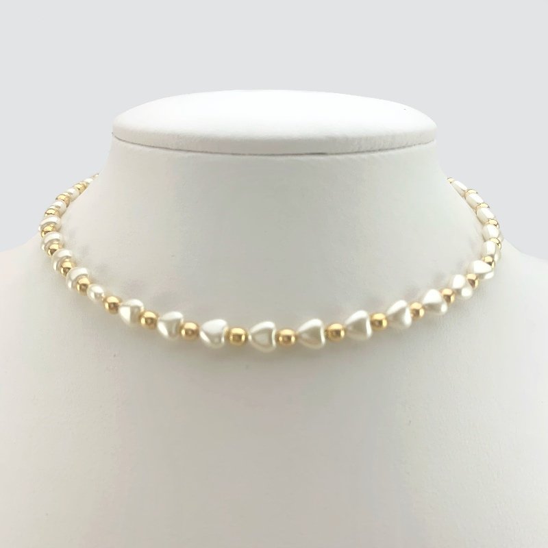 CHOKER CORAÇÃO PEROLA // QTDE PCT: 5 PC // VAL UNIT: R$ 8,40