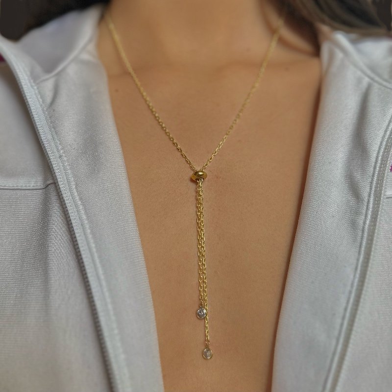 GRAVATA CORRENTE LAMINADA COM ZIRCONIA // QTDE PCT: 5 PC // VAL UNIT: R$ 7,77