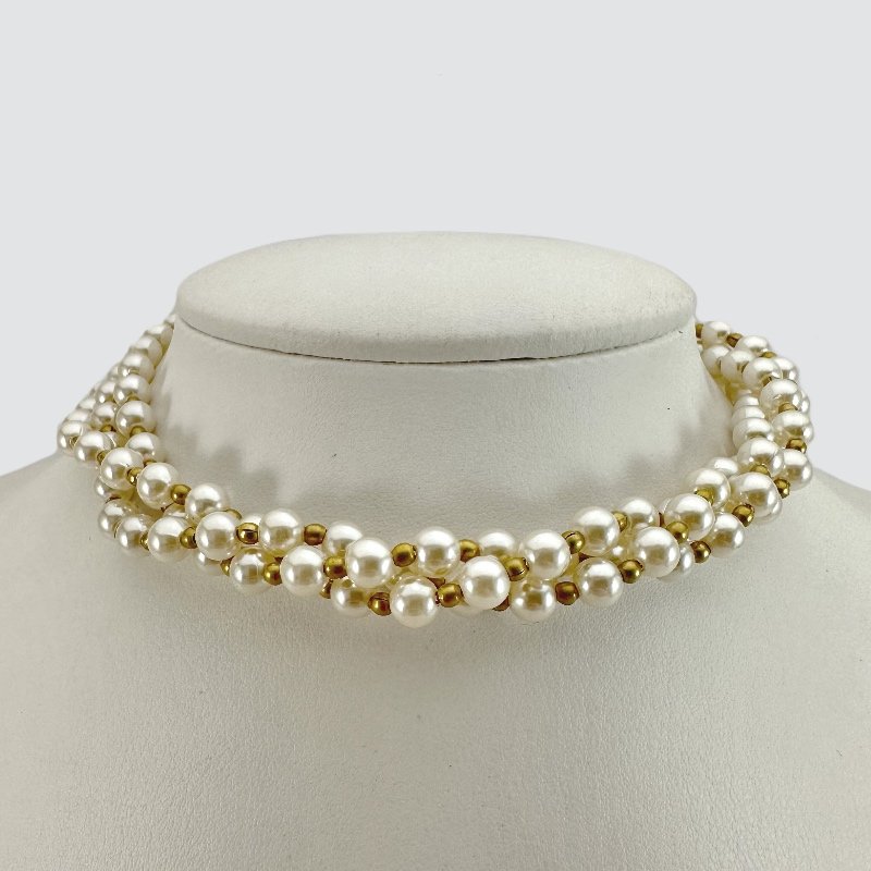 CHOKER PEROLA TRIPLA 32CM + 10CM EXTENSOR // QTDE PCT: 2 PC // VAL UNIT: R$ 16,95