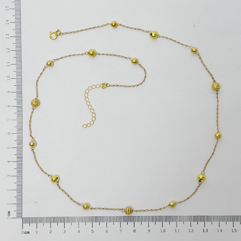 GARGANTILHA BOLAS METAL LISA E TRABALHADA // QTDE PCT: 5 PC // VAL UNIT: R$ 6,38