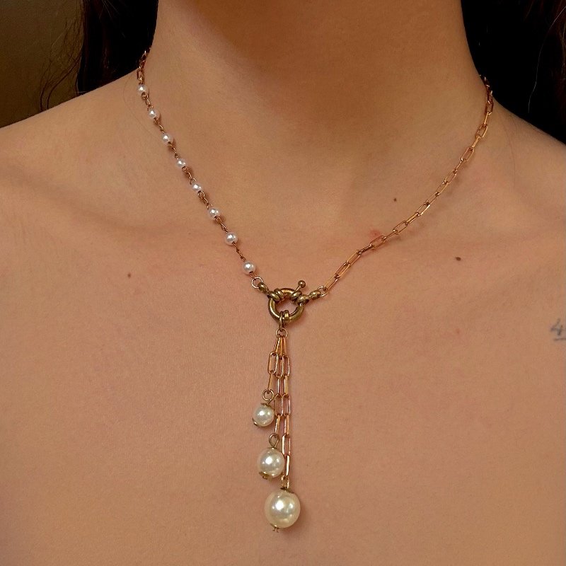 GARGANTILHA PEROLA 6-8-10 FECHO BOIA 40CM // QTDE PCT: 5 PC // VAL UNIT: R$ 7,95