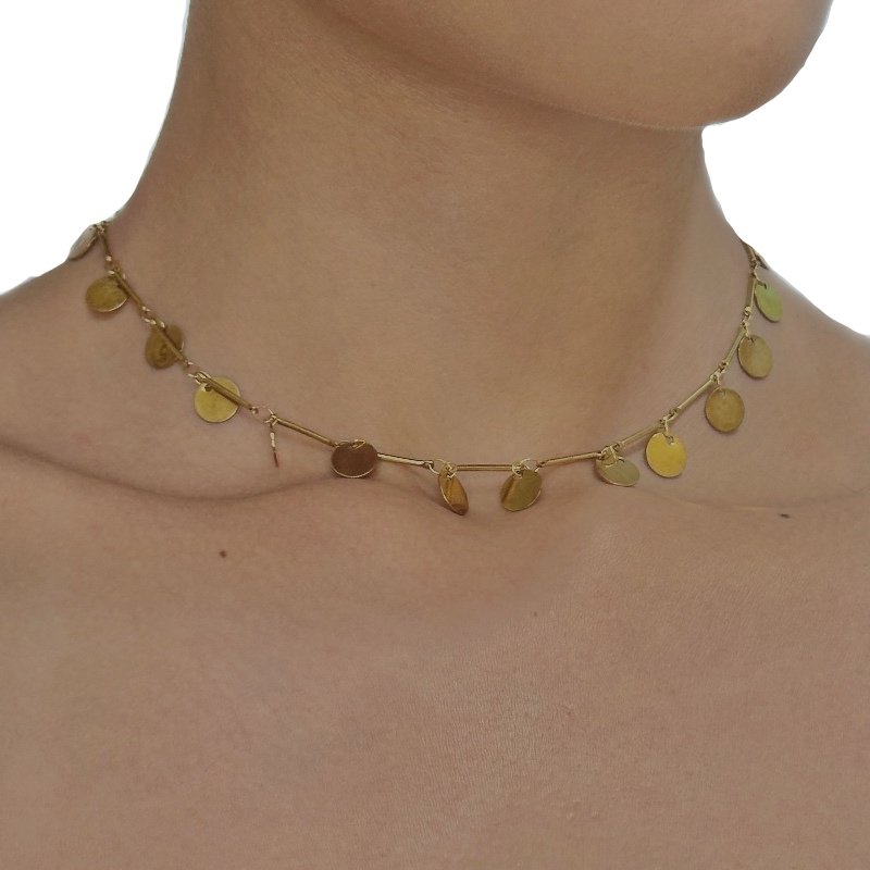 GARGANTILHA CIRCULOS METAL 35 + 10CM // QTDE PCT: 5 PC // VAL UNIT: R$ 6,99