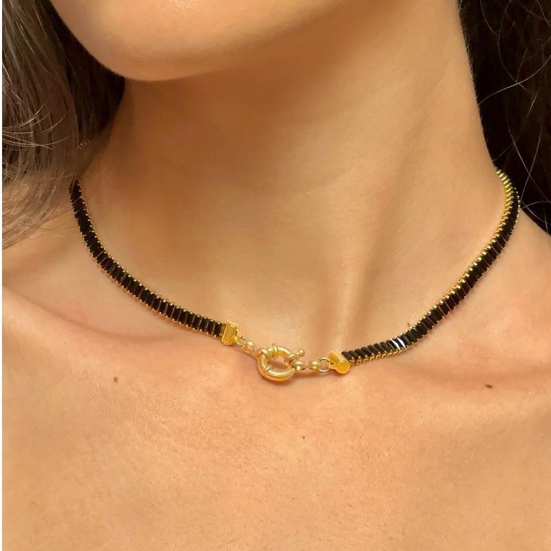 GARGANTILHA ZIRCONIA PRETA 40 CM FECHO BOIA // QTDE PCT: 2 PC // VAL UNIT: R$ 23,00