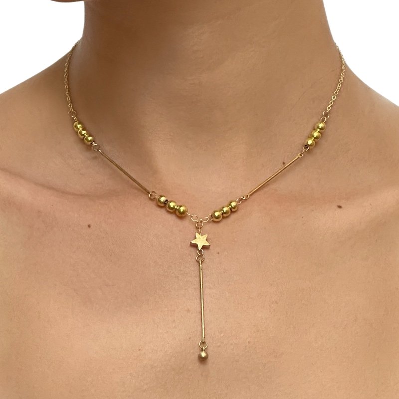 GARGANTILHA BOLA 5MM ESTRELA USINADA // QTDE PCT: 5 PC // VAL UNIT: R$ 6,65