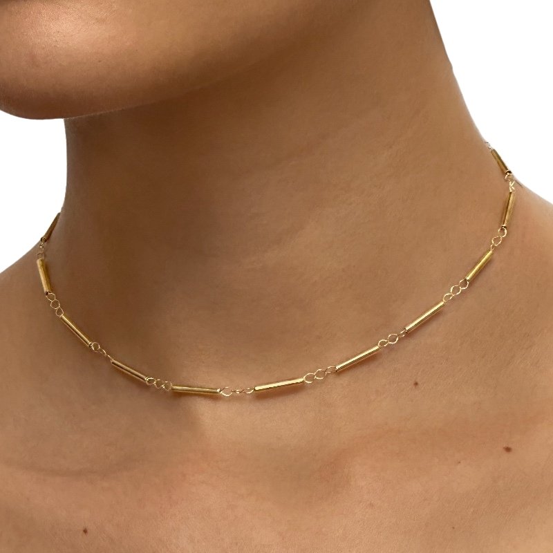 GARGANTILHA TUBINHOS 35CM + 5CM EXTENSOR // QTDE PCT: 5 PC // VAL UNIT: R$ 7,19