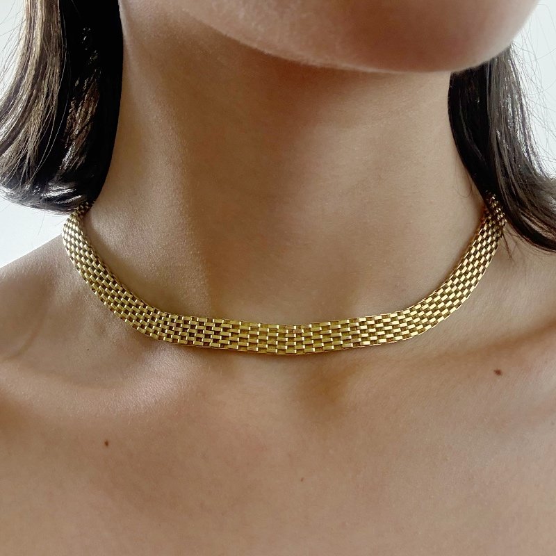 COLAR MALHA LARGA CORRENTE ESTEIRA // QTDE PCT: 2 PC // VAL UNIT: R$ 23,45