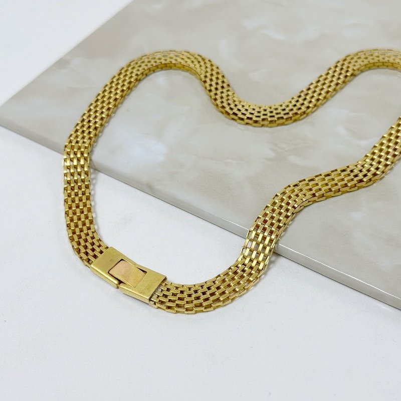 COLAR MALHA LARGA CORRENTE ESTEIRA // QTDE PCT: 2 PC // VAL UNIT: R$ 23,45