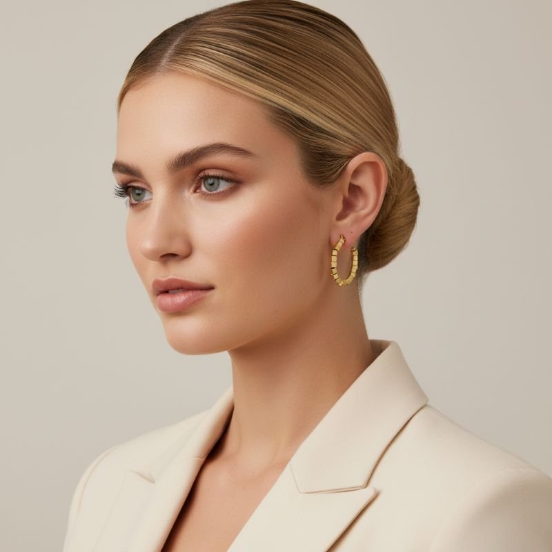 BRINCO ARGOLA CANUTILHOS QUADRADOS LIXAD // QTDE PCT: 2 PAR // VAL UNIT: R$ 15,20