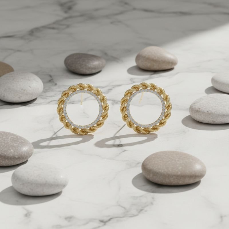 BRINCO CORDAO BAIANO COM ZIRCONIA // QTDE PCT: 2 PAR // VAL UNIT: R$ 16,30