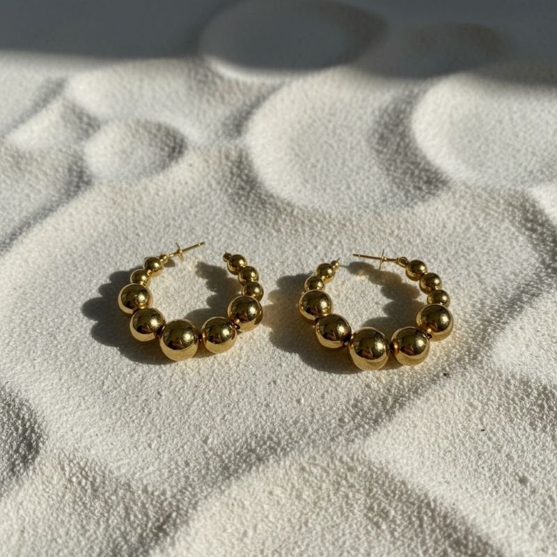 BRINCO DE ARGOLA COM BOLAS DE ABS // QTDE PCT: 3 PAR // VAL UNIT: R$ 8,60