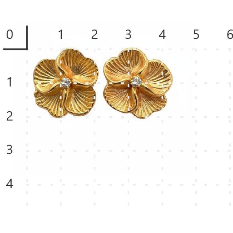 BRINCO DE FLOR COM ZIRCONIA // QTDE PCT: 5 PAR // VAL UNIT: R$ 5,30