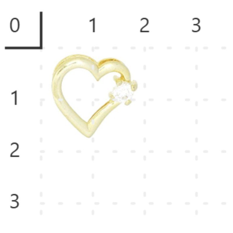 PINGENTE CORACAO 1 PEDRA // QTDE PCT: 5 PC // VAL UNIT: R$ 3,83