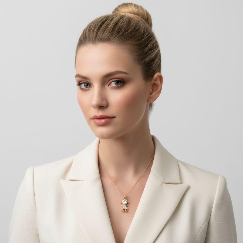 PINGENTE MENINA ZIRCÔNIA CRAVADA // QTDE PCT: 10 PC // VAL UNIT: R$ 4,94