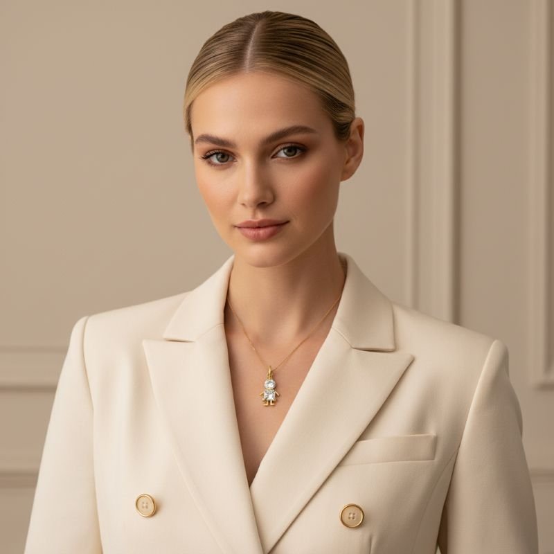 PINGENTE MENINO C CORPO CRAVADO ZIRCONIA // QTDE PCT: 10 PC // VAL UNIT: R$ 4,94