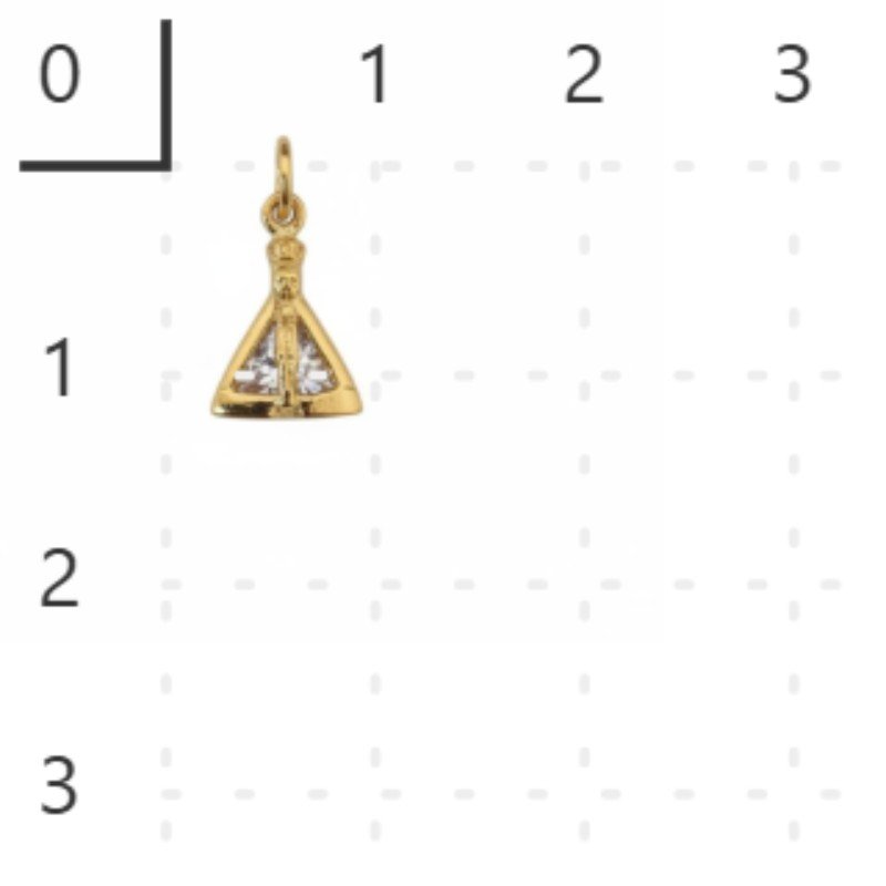 PINGENTE SANTINHA TRIANGULO 5X5 // QTDE PCT: 10 PC // VAL UNIT: R$ 3,80