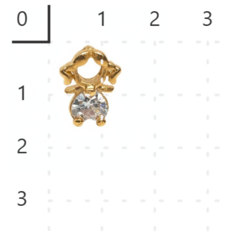 PINGENTE MENINA PEDRA CORAÇÃO // QTDE PCT: 10 PC // VAL UNIT: R$ 3,80