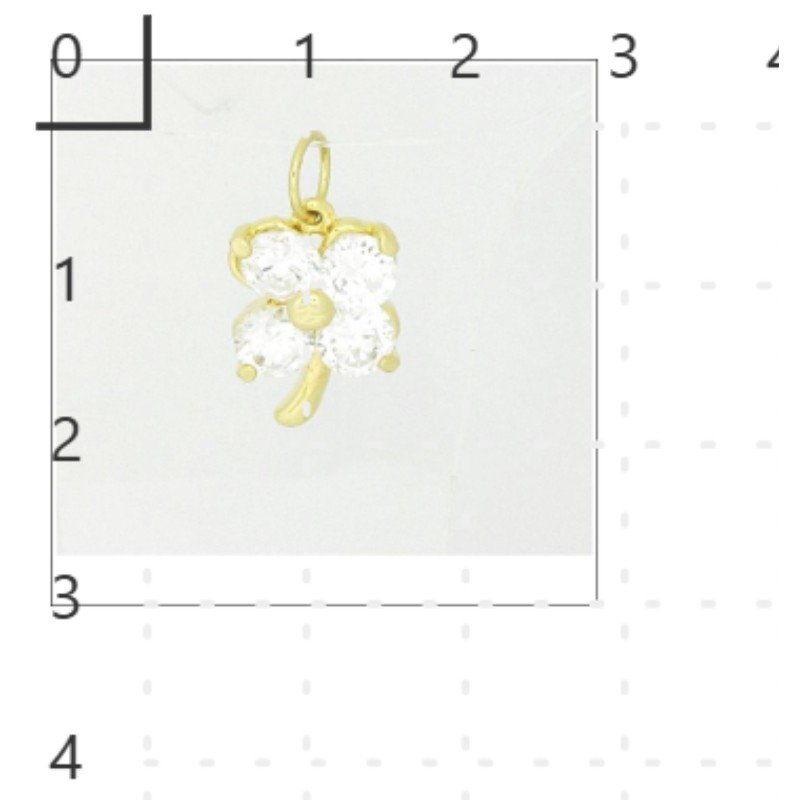 PINGENTE DE TREVO COM ZIRCONIA 3MM // QTDE PCT: 6 PC // VAL UNIT: R$ 6,20