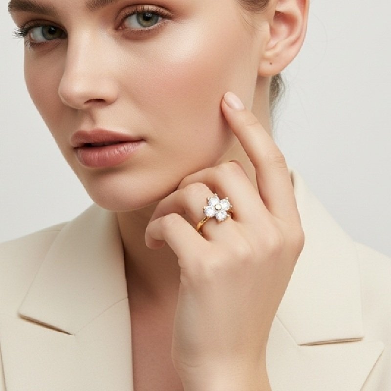 ANEL DE TREVO COM ZIRCONIA COM ALIANÇA USINAGEM // QTDE PCT: 6 PC // VAL UNIT: R$ 6,20