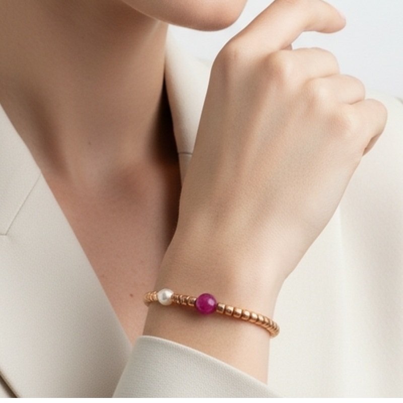 PULSEIRA DE ABS PEDRA NATURAL E PEROLA // QTDE PCT: 3 PC // VAL UNIT: R$ 8,22