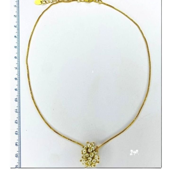 COLAR VENEZIANA COM CACHO DE PEROLAS // QTDE PCT: 3 PC // VAL UNIT: R$ 10,95