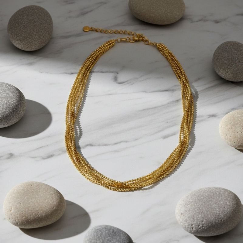 COLAR CORRENTE BOLINHAS // QTDE PCT: 2 PC // VAL UNIT: R$ 23,17