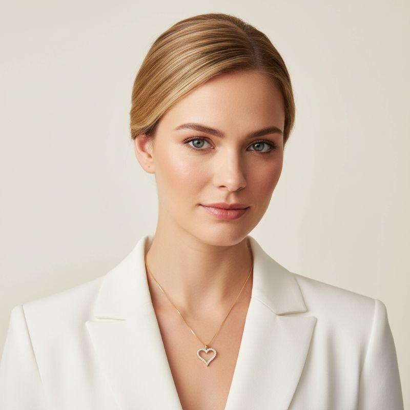 COLAR CORAÇAO ZIRCONIA // QTDE PCT: 3 PC // VAL UNIT: R$ 12,50