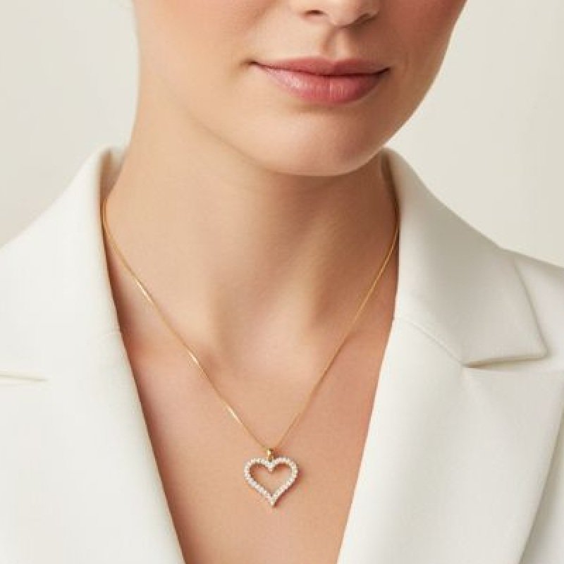 COLAR CORAÇAO ZIRCONIA // QTDE PCT: 3 PC // VAL UNIT: R$ 12,50