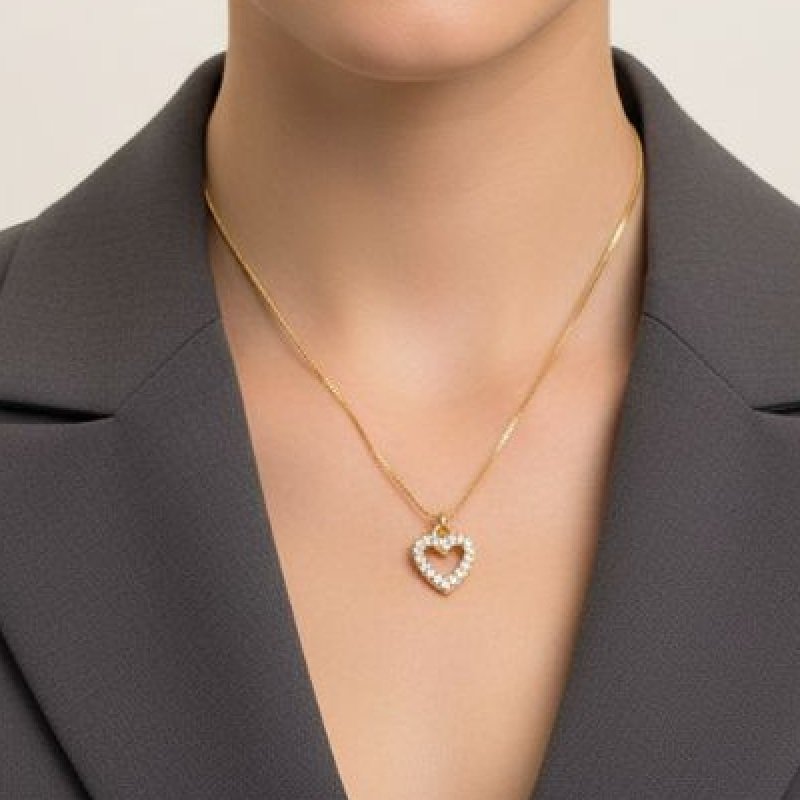 COLAR PINGENTE CORACAO // QTDE PCT: 4 PC // VAL UNIT: R$ 9,35