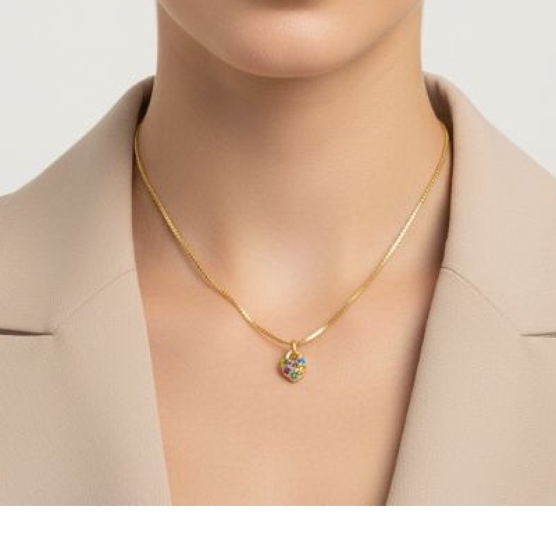 COLAR CORACAO COLORIDO // QTDE PCT: 4 PC // VAL UNIT: R$ 5,30