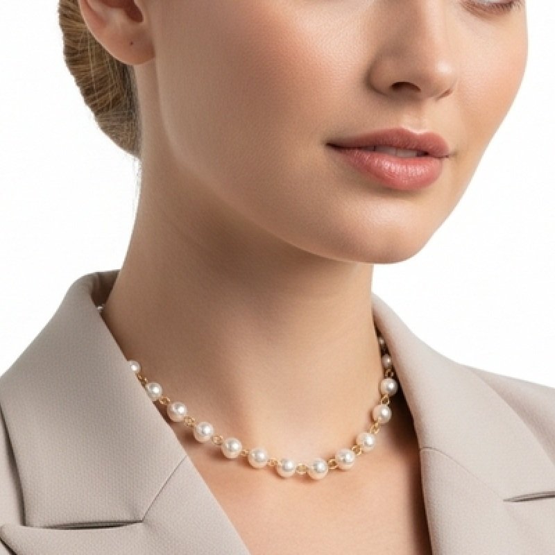 COLAR DE PEROLAS COM ARGOLINHA 40CM // QTDE PCT: 2 PC // VAL UNIT: R$ 17,20