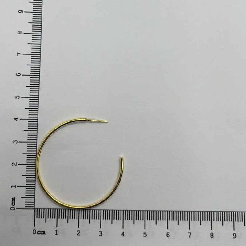 BRINCO DE ARGOLA FINA 37MM COM PINO // QTDE PCT: 10 PAR // VAL UNIT: R$ 2,64