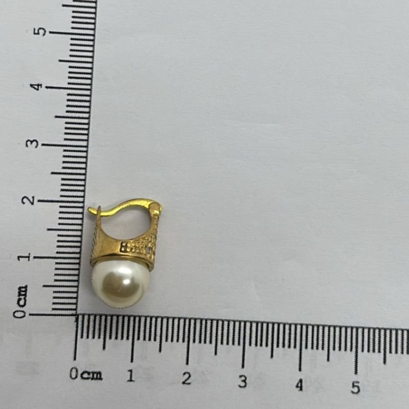 BRINCO BASE COM MICRO ZIRCONIA E PEROLA 8MM // QTDE PCT: 5 PAR // VAL UNIT: R$ 13,03