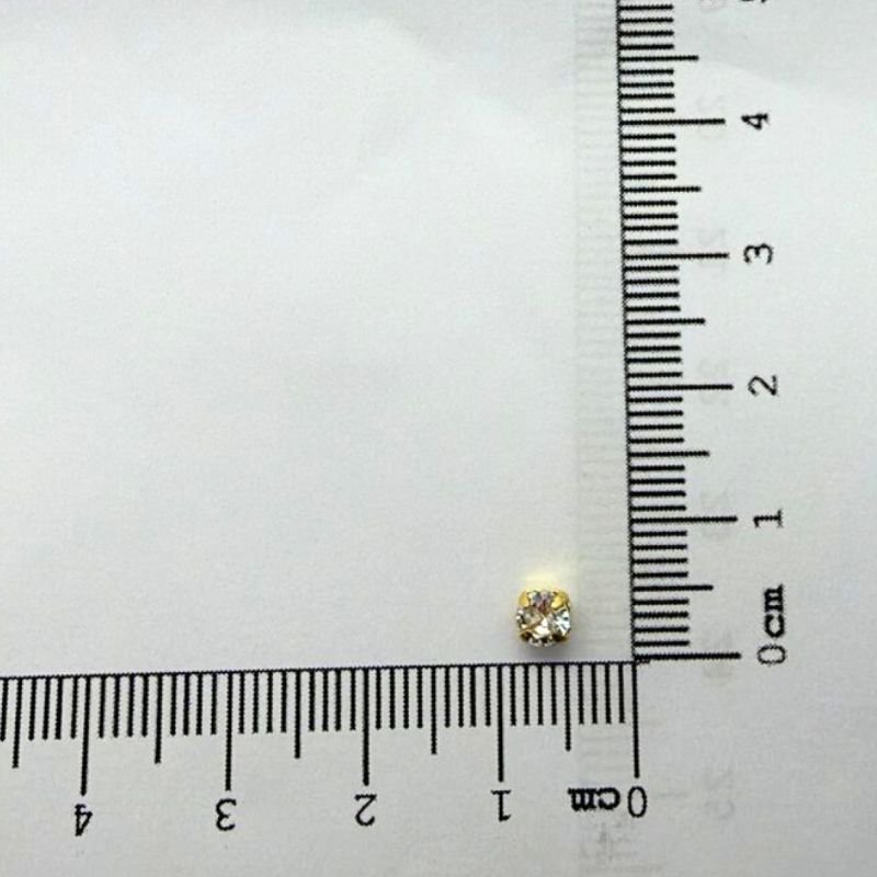 BRINCO BABY DE ZIRCONIA 4MM COM TARRAXA BABY BANHADA // QTDE PCT: 10 PAR // VAL UNIT: R$ 5,59