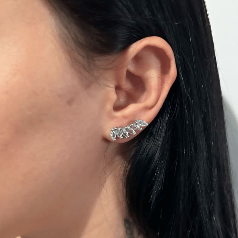 BRINCO EAR CUFF COM 6 NAVETE ZIRCONIAS // QTDE PCT: 3 PRS // VAL UNIT: R$ 9,29