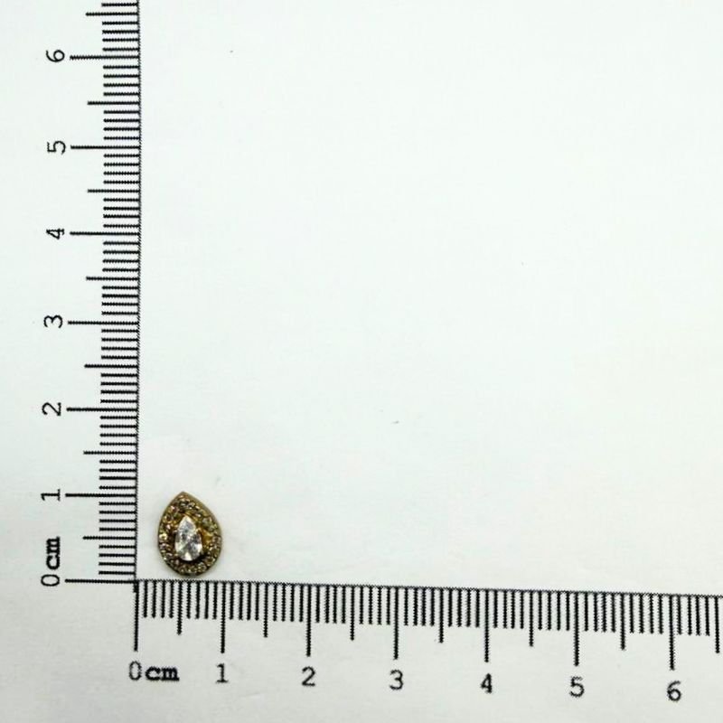 BRINCO GOTA DE ZIRCONIA COM TARRAXA BABY BANHADA // QTDE PCT: 1 PAR // VAL UNIT: R$ 11,12
