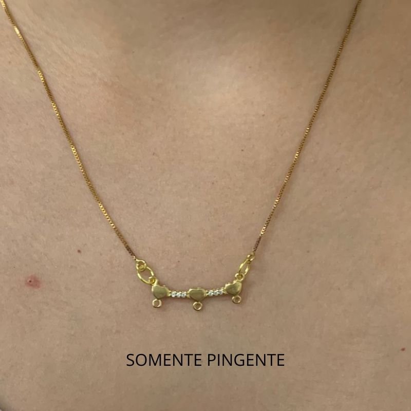 PINGENTE DE CANGA DE 3 COM ZIRCONIA // QTDE PCT: 5 PC // VAL UNIT: R$ 5,67