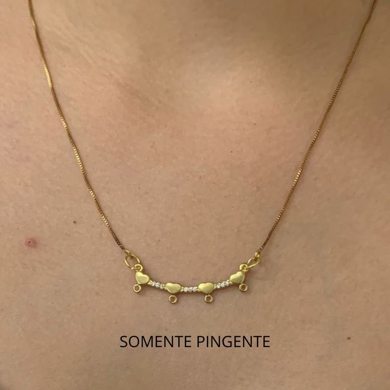 PINGENTE DE CANGA DE 4 COM ZIRCONIA // QTDE PCT: 5 PC // VAL UNIT: R$ 6,95