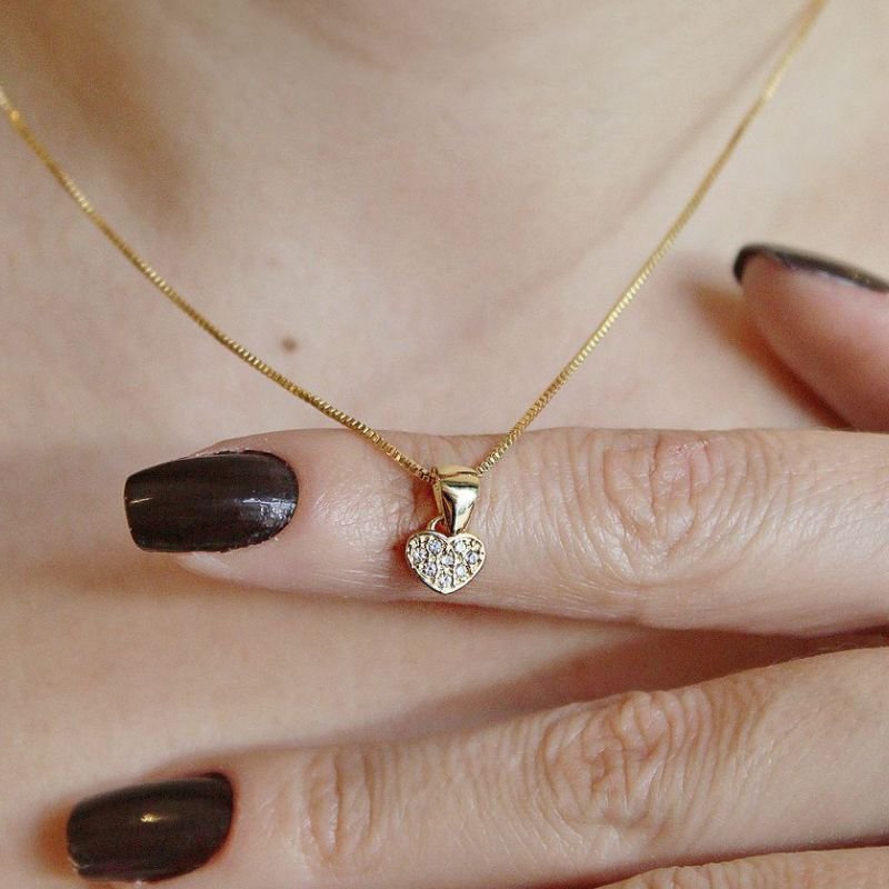 PINGENTE DE CORACAO COM 8 ZIRCONIAS // QTDE PCT: 5 PC // VAL UNIT: R$ 2,55